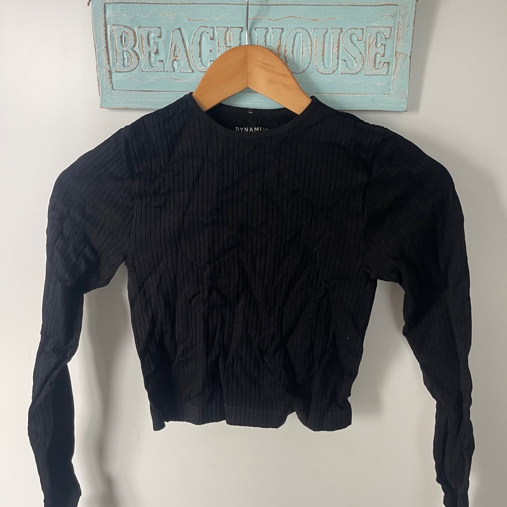 Dynamite Black Ribbed Top